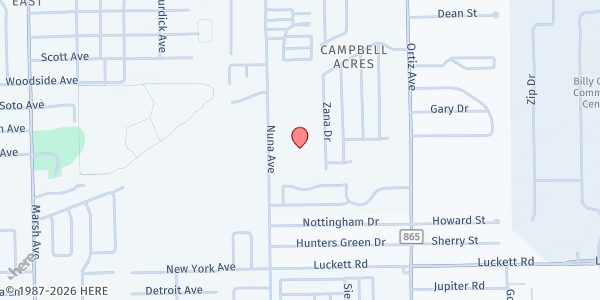 Map showing Jesus the Worker Catholic Church at 881 NUNA AVE, FORT MYERS, FL