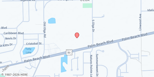 Map showing Lehigh Acres Spanish-SDA Church at 14830 Palm Beach Blvd, Fort Myers, FL