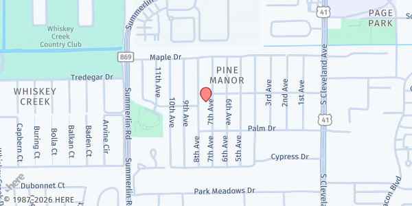 Map showing Ministerio Internacional La Gran Comision at 1650 Oak Dr., Fort Myers, FL