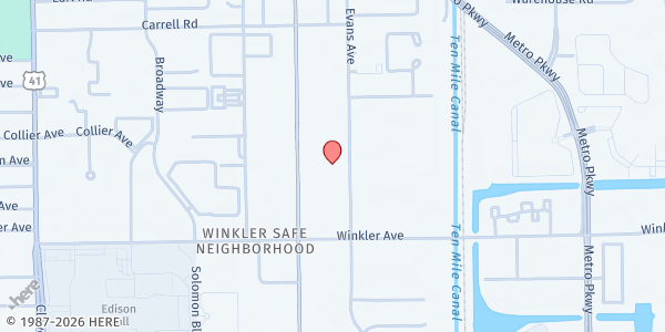 Map showing Pace Center For Girls at 3800 Evans Ave, Fort Myers, FL