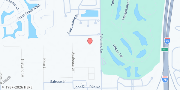 Map showing St. John XXIII Catholic Church at 13060 Palomino Ln., Fort Myers, FL