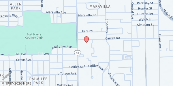 Map showing THE MCGREGOR CLINIC INC at 2070 Carrell Rd Unit B, Fort Myers, FL
