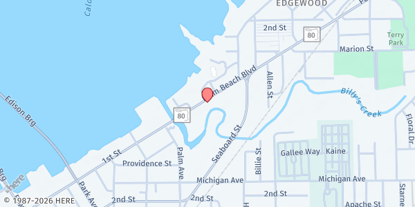 Map showing True Hope Church at 2890 Palm Beach Blvd., Fort Myers, FL