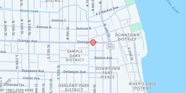 Map showing Common Ground Vineyard Church at 600 Atlantic Ave., Fort Pierce, FL