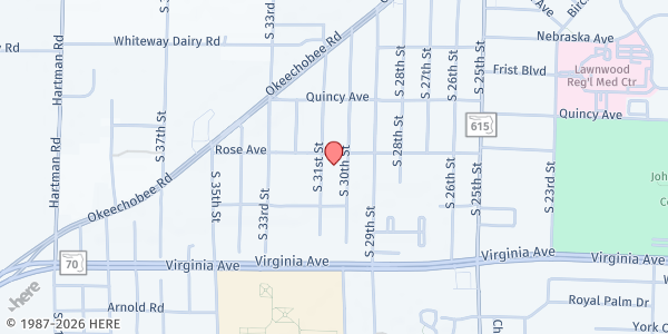 Map showing Fairlawn Family Church - Mama Pat's Kitchen at 3003 Rhode Island Avenue, Fort Pierce, FL