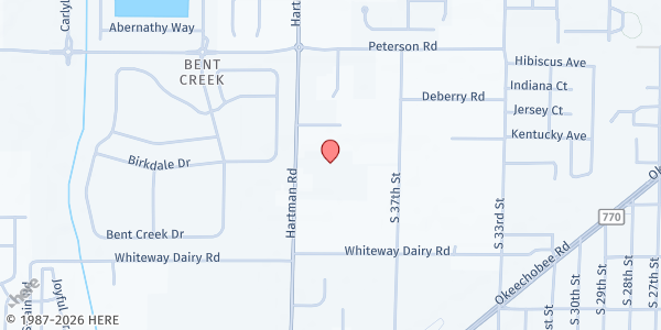 Map showing Hartman Road Church of Christ at 1010 Hartman Road, Fort Pierce, FL