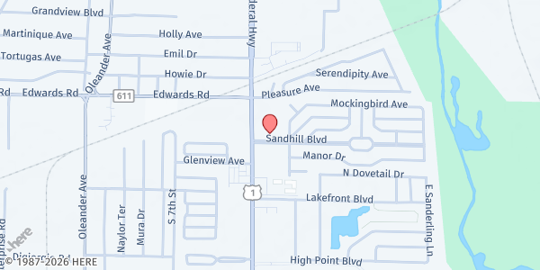 Map showing Mustard Seed Ministries at 3130 S US Highway 1, Fort Pierce, FL