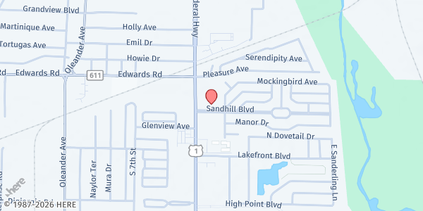 Map showing Mustard Seed Ministries Food Pantry at 3130 S. US Hwy. 1, Fort Pierce, FL