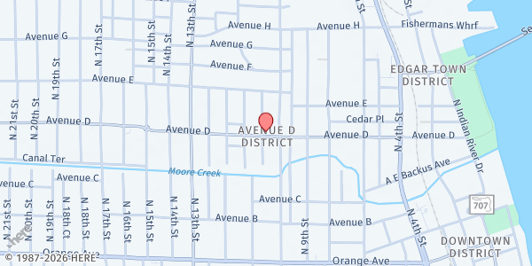 Map showing Sarah's Kitchen - First Bethel Baptist Church at 506 N. 11th St., Fort Pierce, FL