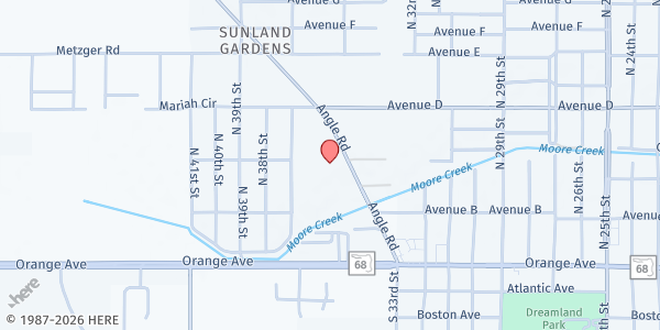 Map showing TREASURE COAST FOOD BANK - Fort Pierce at 401 Angle Rd., Fort Pierce, FL