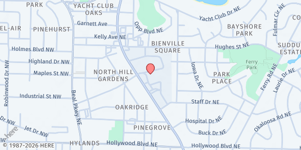 Map showing Calvary Chapel Fort Walton at 99 Eglin Pkwy, Fort Walton Beach, FL