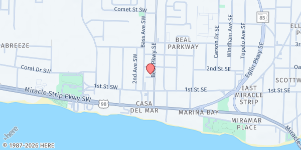 Map showing Sharing & Caring - Fort Walton Beach at 126 Beal Pkwy. SW., Fort Walton Beach, FL