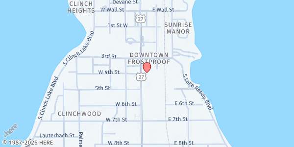 Map showing Frostproof Care Center at 17 S. Scenic Hwy., Frostproof, FL