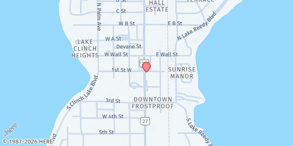 Map showing Frostproof Care Center at 23 S. Scenic Hwy., Frostproof, FL