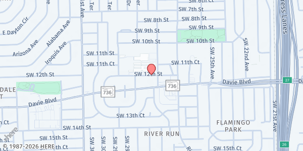 Map showing Ft. Lauderdale SDA Church at 850 SW 12th St, Ft. Lauderdale, FL
