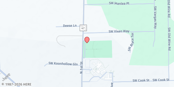 Map showing Young Marines of NCF at 17579 SW SR 47, Ft White, FL