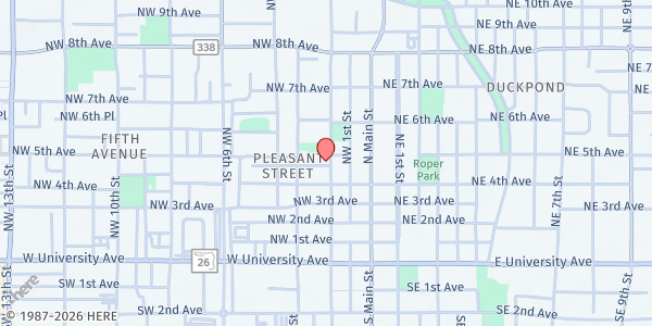 Map showing A Helping Hand at 426 NW 2nd St, Gainesville, FL