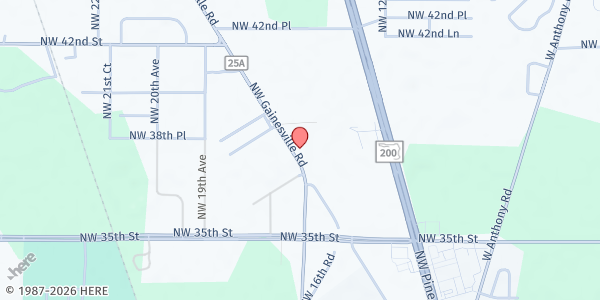 Map showing Anchored PTA at 3805 NW Gainesville Road, Gainesville, FL