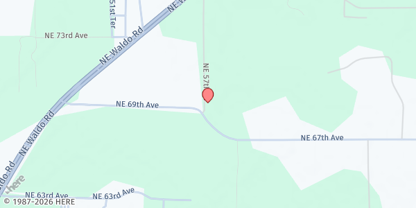 Map showing Fairbanks Church of God by Faith at 6901 NE 57 St, Gainesville, FL