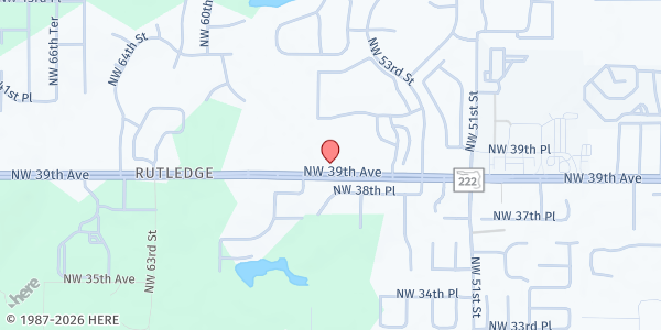 Map showing Living Faith Fellowship at 5510 NW 39th Ave, Gainesville, FL