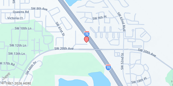 Map showing Majestic Oaks at 5800 SW 20th Ave, Gainesville, FL