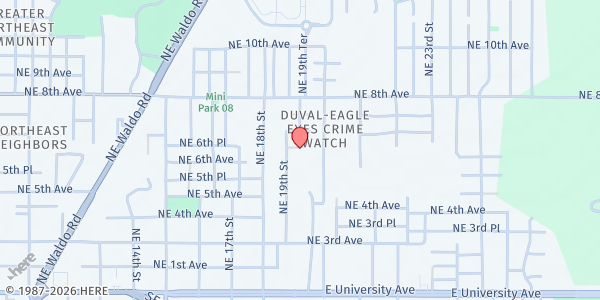 Map showing Open Door Ministries at 601 NE 19th St Suite 30, Gainesville, FL
