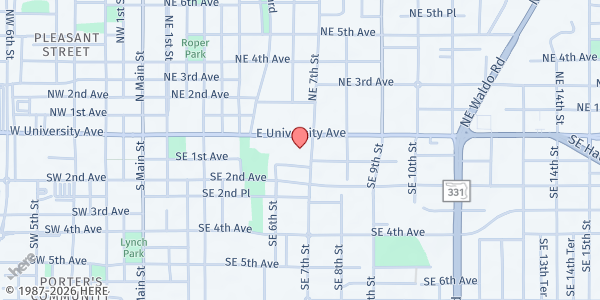 Map showing The Salvation Army - Gainesville at 639 E University Ave, Gainesville, FL