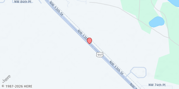 Map showing The Word Church Global at 8008 NW 13th St ste c, Gainesville, FL