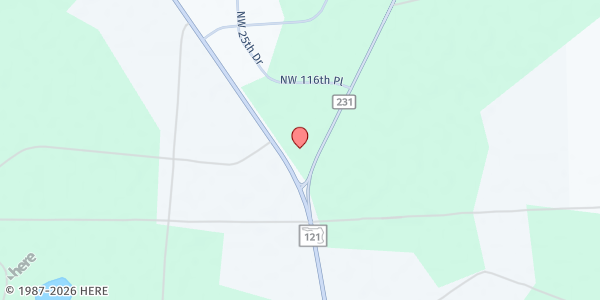 Map showing Victorious Faith Inc. at 11411 SR 121, Gainesville, FL