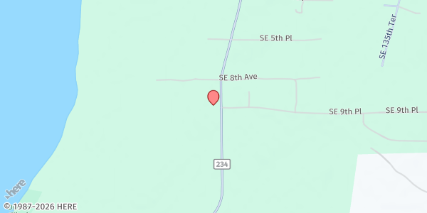 Map showing Windsor Baptist Church at 918 SE Co Rd 234, Gainesville, FL