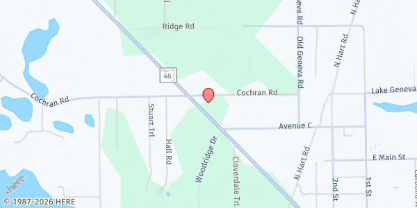 Map showing Geneva Community Church of God at 695 Cochran Road, Geneva, FL