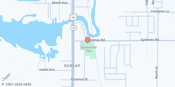 Map showing Gardenville Recreational Center at 6219 Symmes Rd, Gibsonton, FL