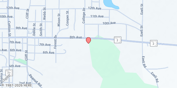 Map showing First United Methodist Church at 1111 8th Ave., Graceville, FL