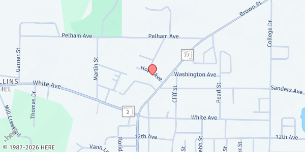 Map showing New Easter Missionary Baptist at 977 Hope Ave, Graceville, FL
