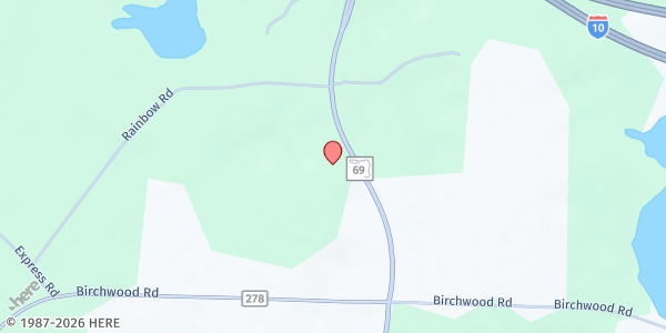 Map showing New Beginnings Worship Center at 1165 Highway 69, Grand Ridge, FL