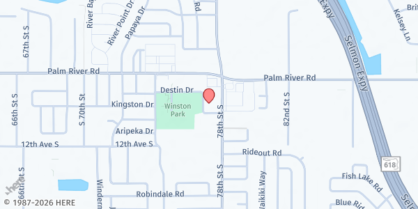 Map showing Bautista Project Inc. @ Keeney Chapel at 7736 Destin Drive, Greater Palm River Point CDC, FL