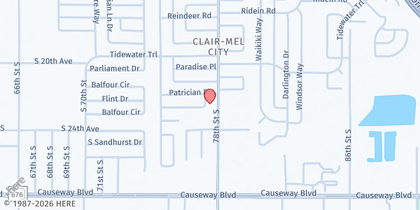 Map showing El Bethel Church at 2121 South 78th Street, Greater Palm River Point CDC, FL