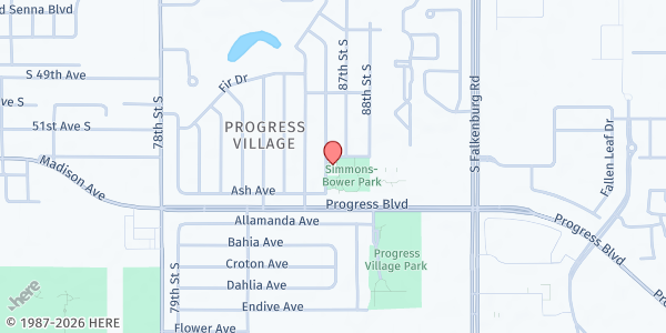 Map showing Victory AME Church at 5202 South 86th Street, Greater Palm River Point CDC, FL
