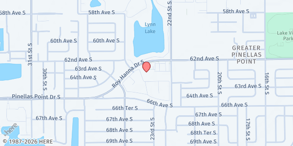 Map showing South Branch Library at 2300 Roy Hanna Drive South, Greater Pinellas Point, FL