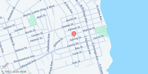 Map showing First Baptist Church of Green Cove Springs at 615 Walnut St., Green Cove Springs, FL