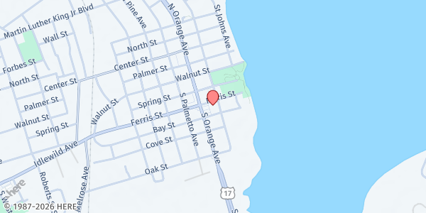 Map showing The Food Pantry of Green Cove Springs at 1107 Martin Luther King Jr Blvd., Green Cove Springs, FL