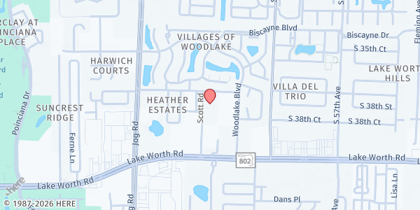 Map showing Shammah Baptist Worship Center at 6240 Dodd Rd., Greenacres, FL