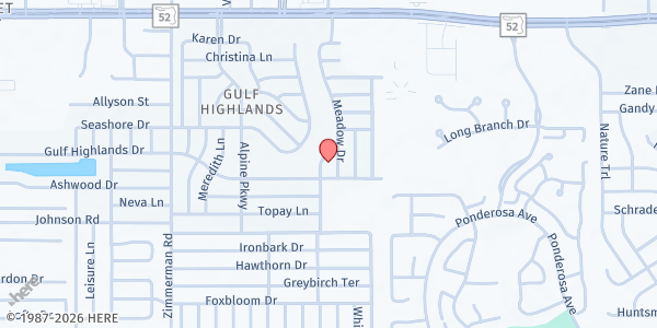 Map showing Emmanuel Baptist Church at 7831 Gulf Highlands Drive, Gulf Highlands, FL