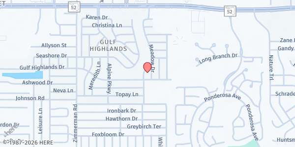 Map showing Messengers of Hope - Gulf Highlands at 7831 Gulf Highlands Drive, Gulf Highlands, FL