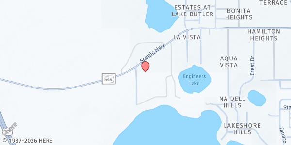 Map showing First Presbyterian Church Haines City at 104 Scenic Highway, Haines City, FL