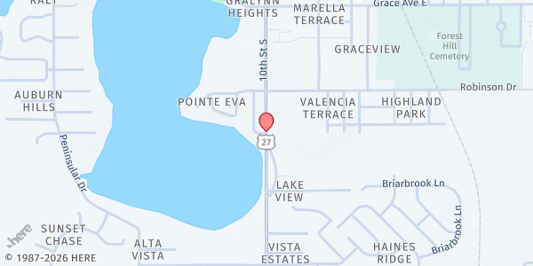 Map showing Jim Arpin Food Pantry at 1001 S 10th St, Haines City, FL