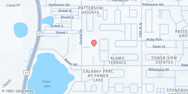 Map showing Mulberry Community Service Center Mobile Pantry - ST Mary at 2855 Orchid Drive, Haines City, FL