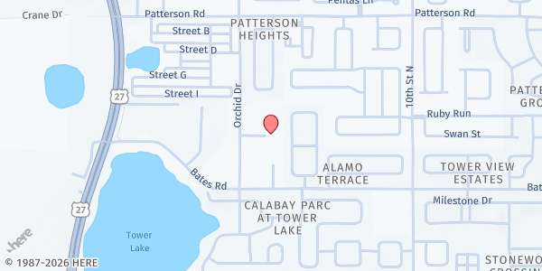 Map showing St. Mary's Primitive Baptist Church at 2855 Orchid Drive, Haines City, FL