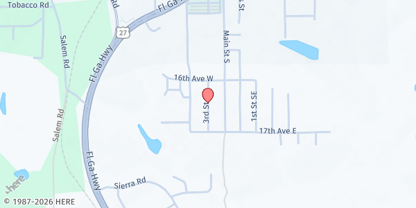 Map showing Community Cares Outreach at 118 SW Third Street, Havana, FL