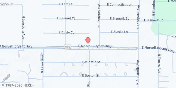 Map showing Good Shepherd Lutheran Church - SOS Food Pantry at 439 E. Norvell Bryant Hwy., Hernando, FL